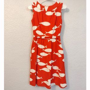 Retro Vintage 1970s fish pattern cotton dress. Brand: Malia Honolulu. Size 4-6